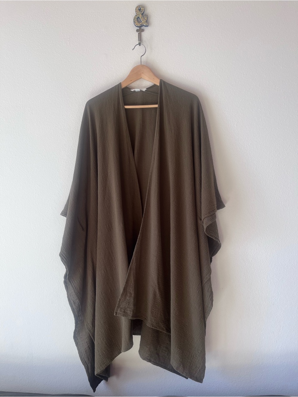 Olive Green Draped Kimono Cardigan